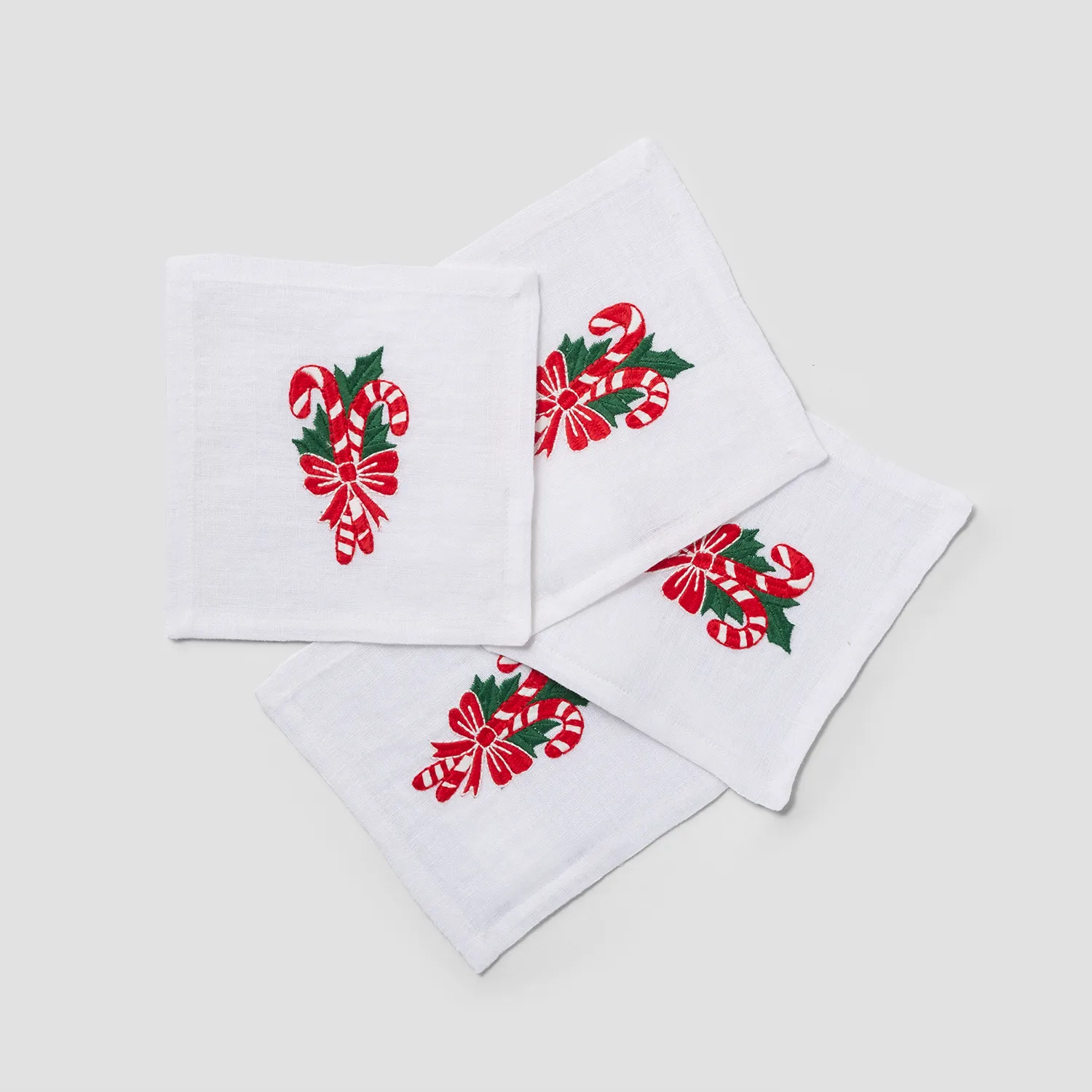 Peppermint Cocktail Napkins, Set of 4