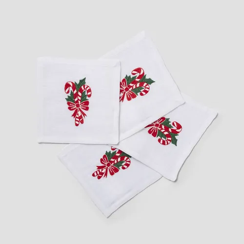Peppermint Cocktail Napkins, Set of 4