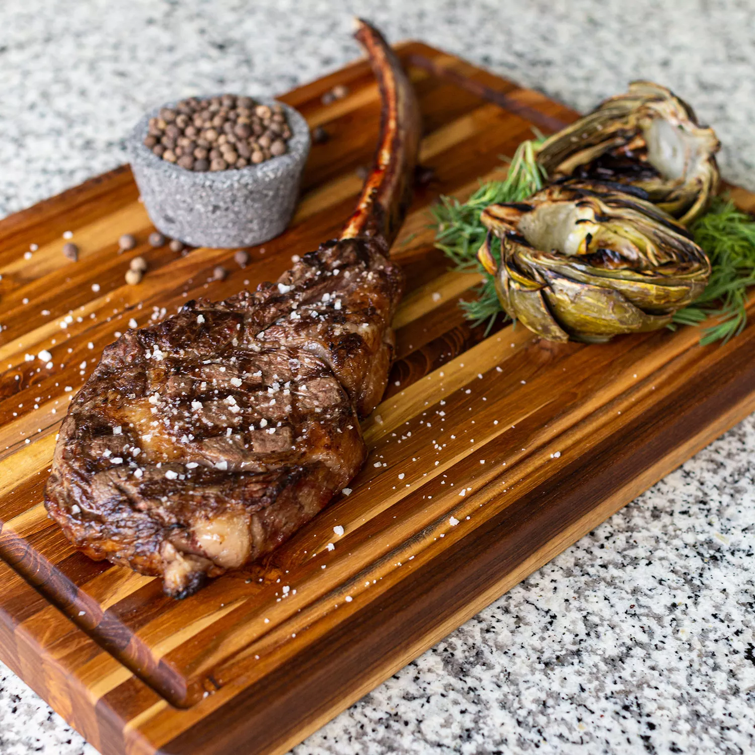 Teakhaus Heavy-duty Reversible Board with Juice Canal and Hand Grips