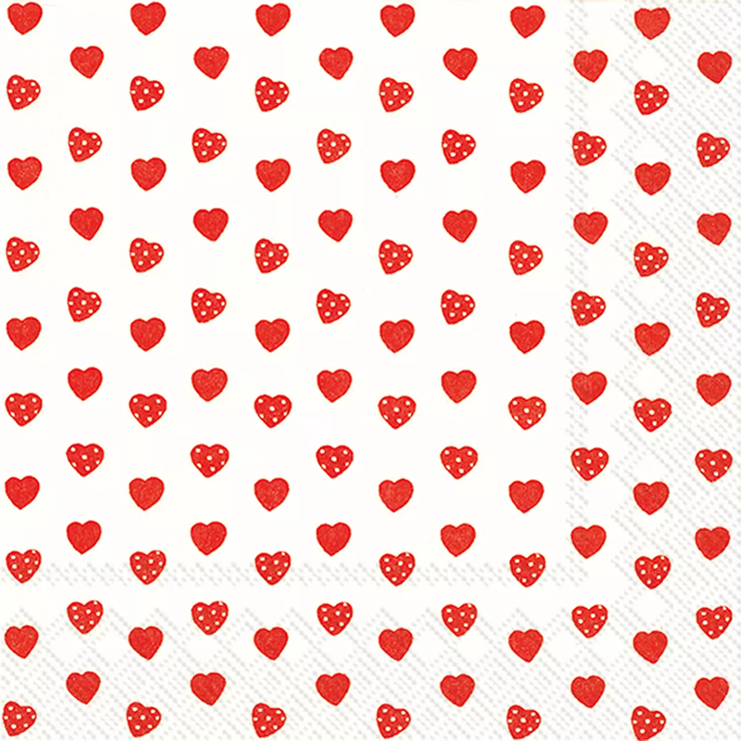 Red Hearts Paper Napkins, Set of 20