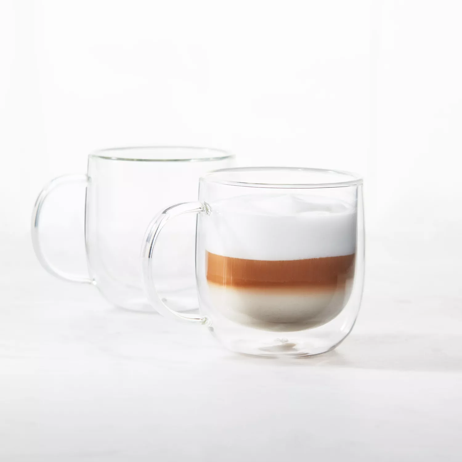 Sur La Table Double-Wall Cappuccino Glasses, Set of 2, Clear