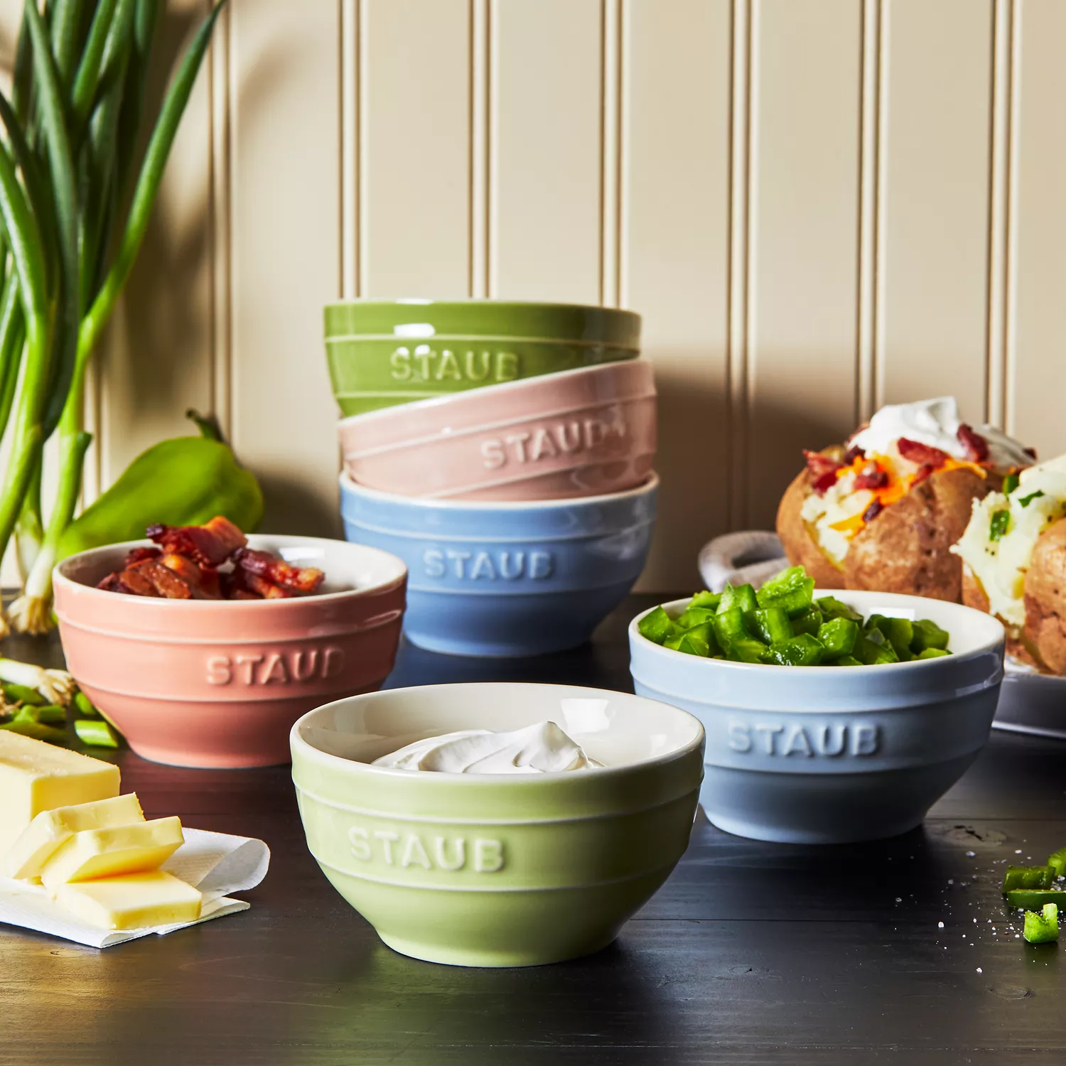 Staub Pastel Macaron Stoneware Mini Bowls, Set of 6 | Sur La Staub Pastel Macaron Stoneware Mini Bowls, Set of 6 | Sur La