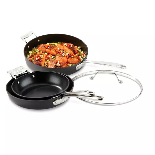 All-Clad Essentials Nonstick 4-Piece Skillet & Saut&#233; Pan Set