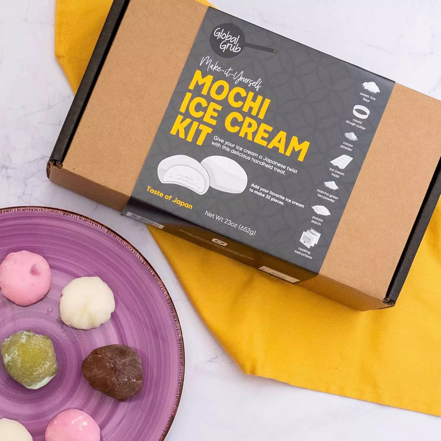 Global Grub DIY Mochi Ice Cream Kit - Mochi Kit Includes Sweet