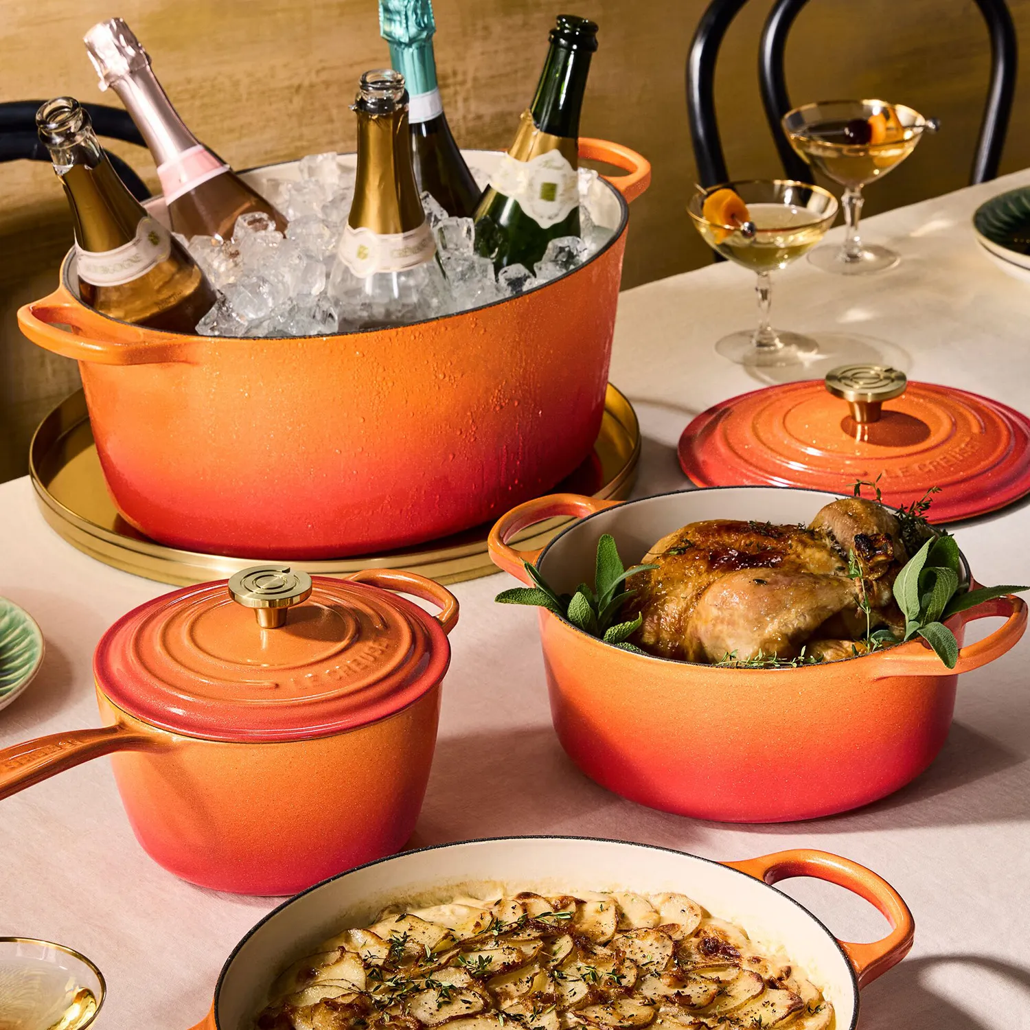 Le Creuset Signature Flamme Dorée Dutch Oven, 4.5 qt.