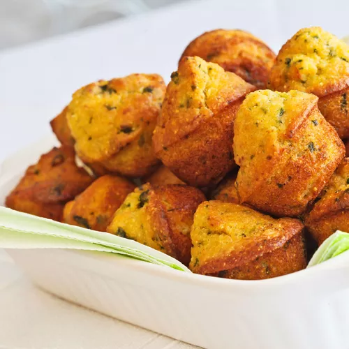 Mini Corn Muffins with Roasted Garlic and Fresh Herbs