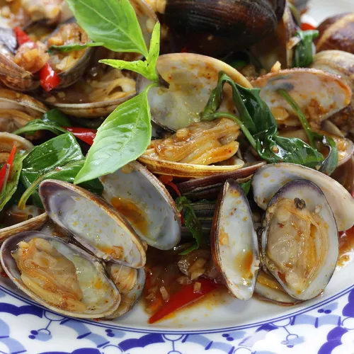 Stir-Fried Clams with ThaiFusions Sweet Onion Chili Jam