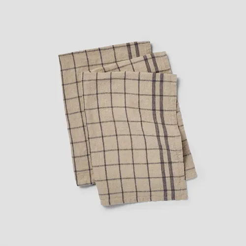 Sur La Table Windowpane Linen Stripe Towels, Set of 2