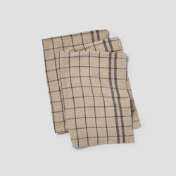 Sur La Table Windowpane Linen Stripe Towels, Set of 2
