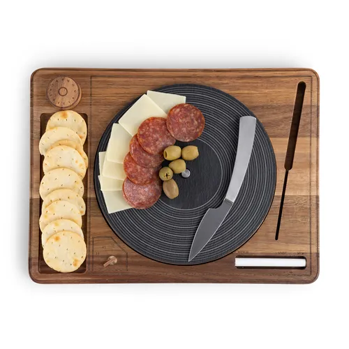 Picnic Time Turntable Cheese Board with Knife 