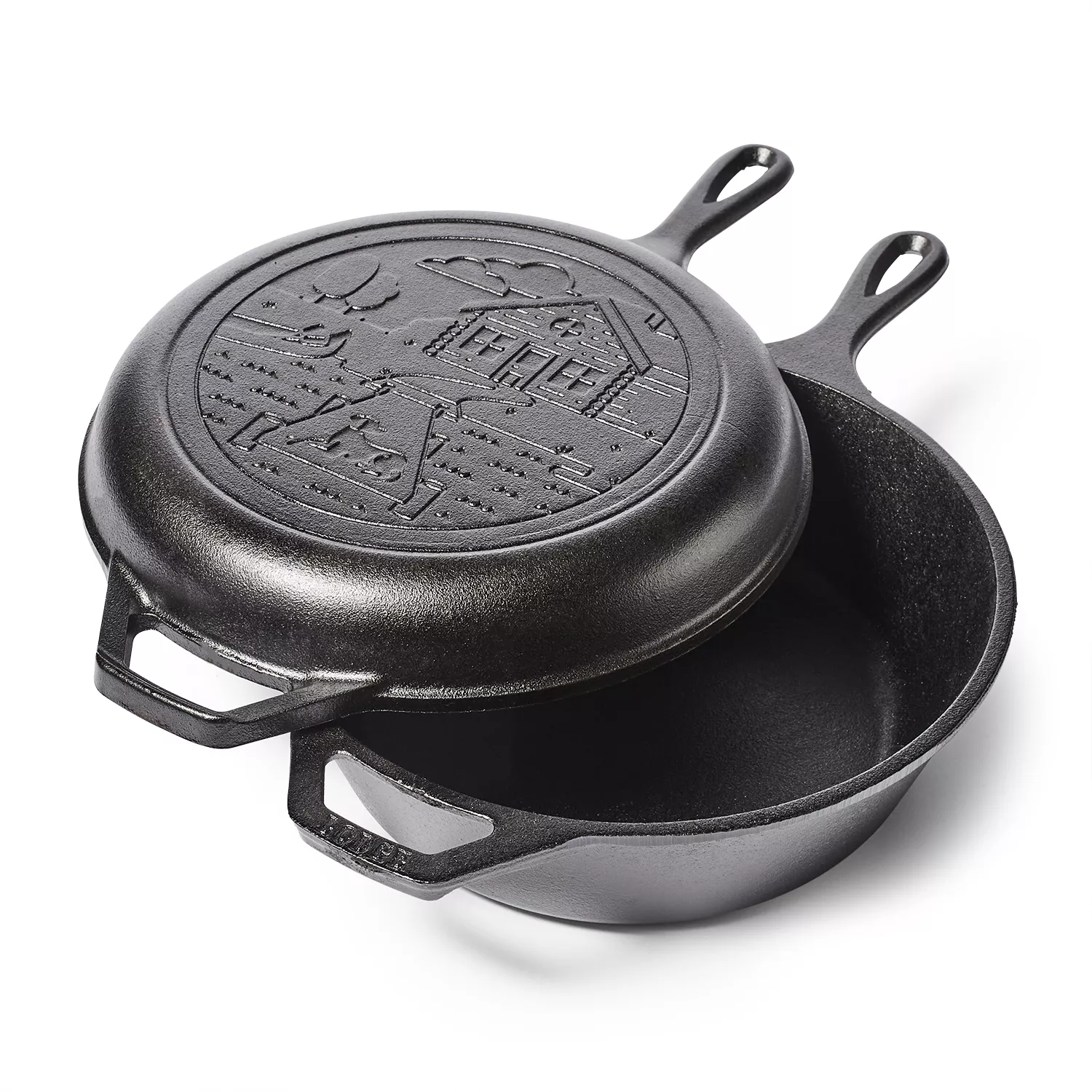 Lodge 3.2qt Cast Iron Combo Cooker: Skillet & Frying Pan Set