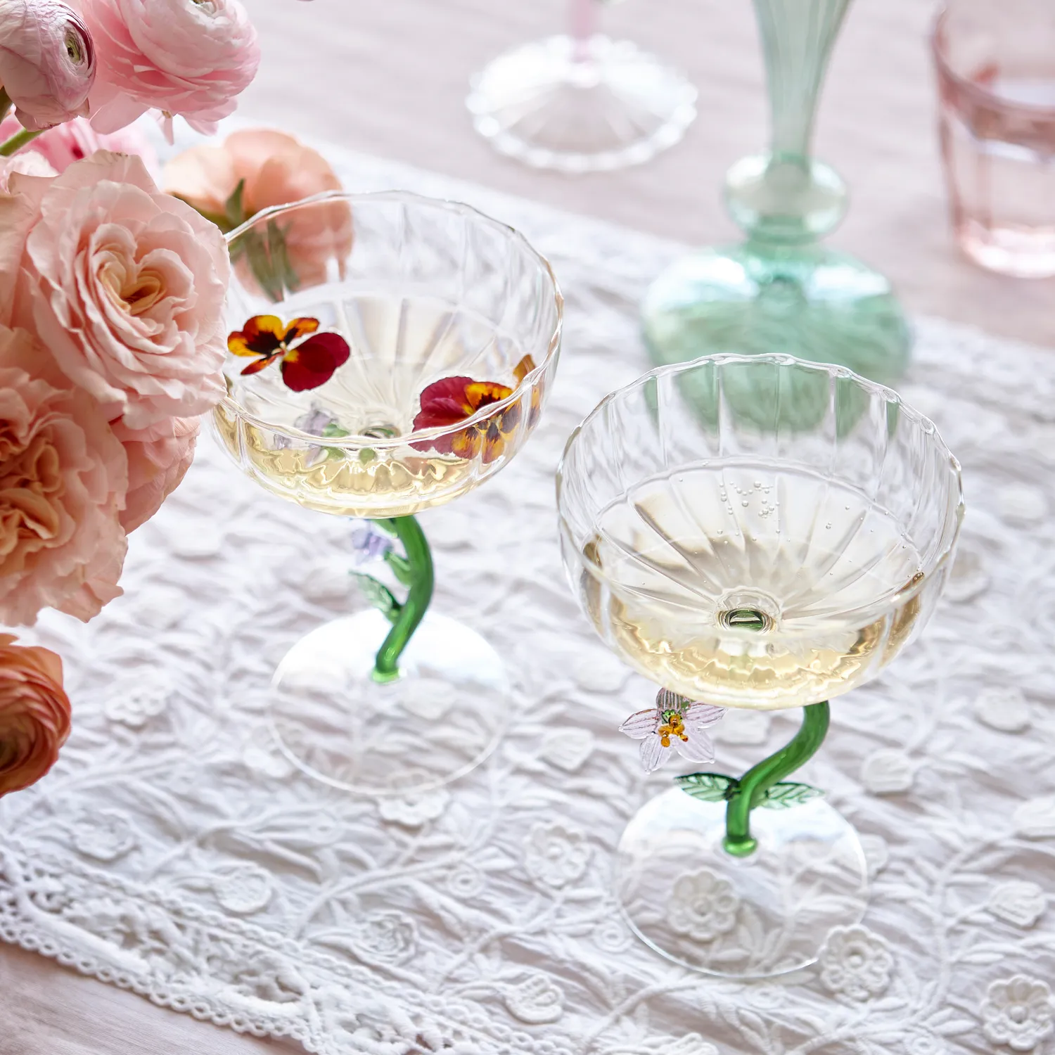Sur La Table Floral Coupe Glass