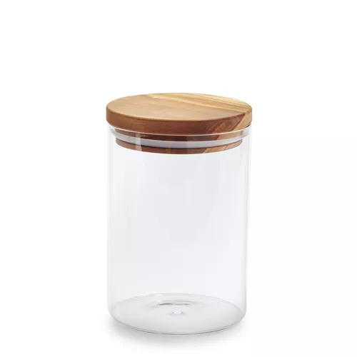 Sur La Table Glass Canister with Olivewood Lid