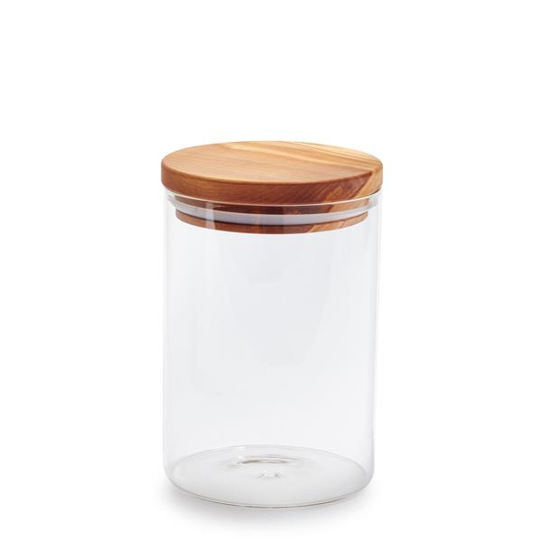 Sur La Table Glass Canister with Olivewood Lid