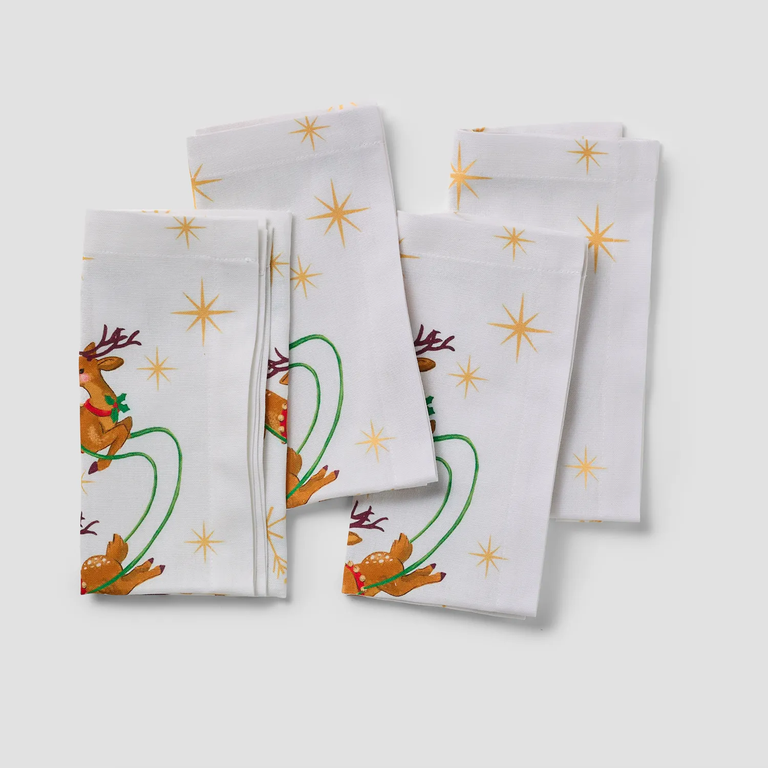 Sur La Table Jolly Santa Napkins, Set of 4