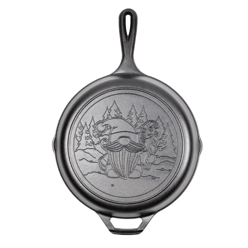 Lodge Holiday Gnome Cast Iron Skillet, 10.25"