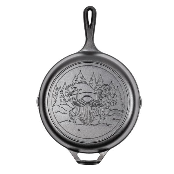 Lodge Holiday Gnome Cast Iron Skillet, 10.25"