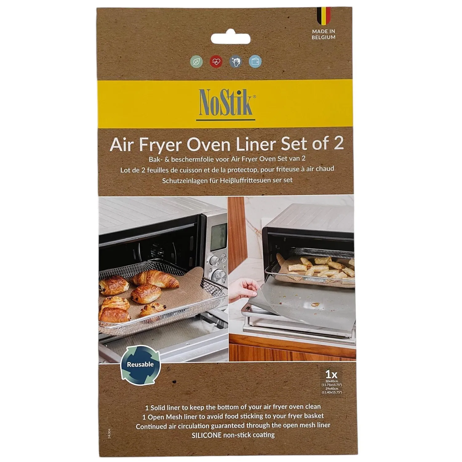 NoStik® Air Fryer Oven Liners, Set of 2