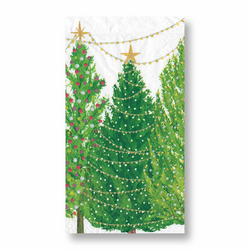 Caspari Christmas Tree Lights Guest Napkins, Set of 15