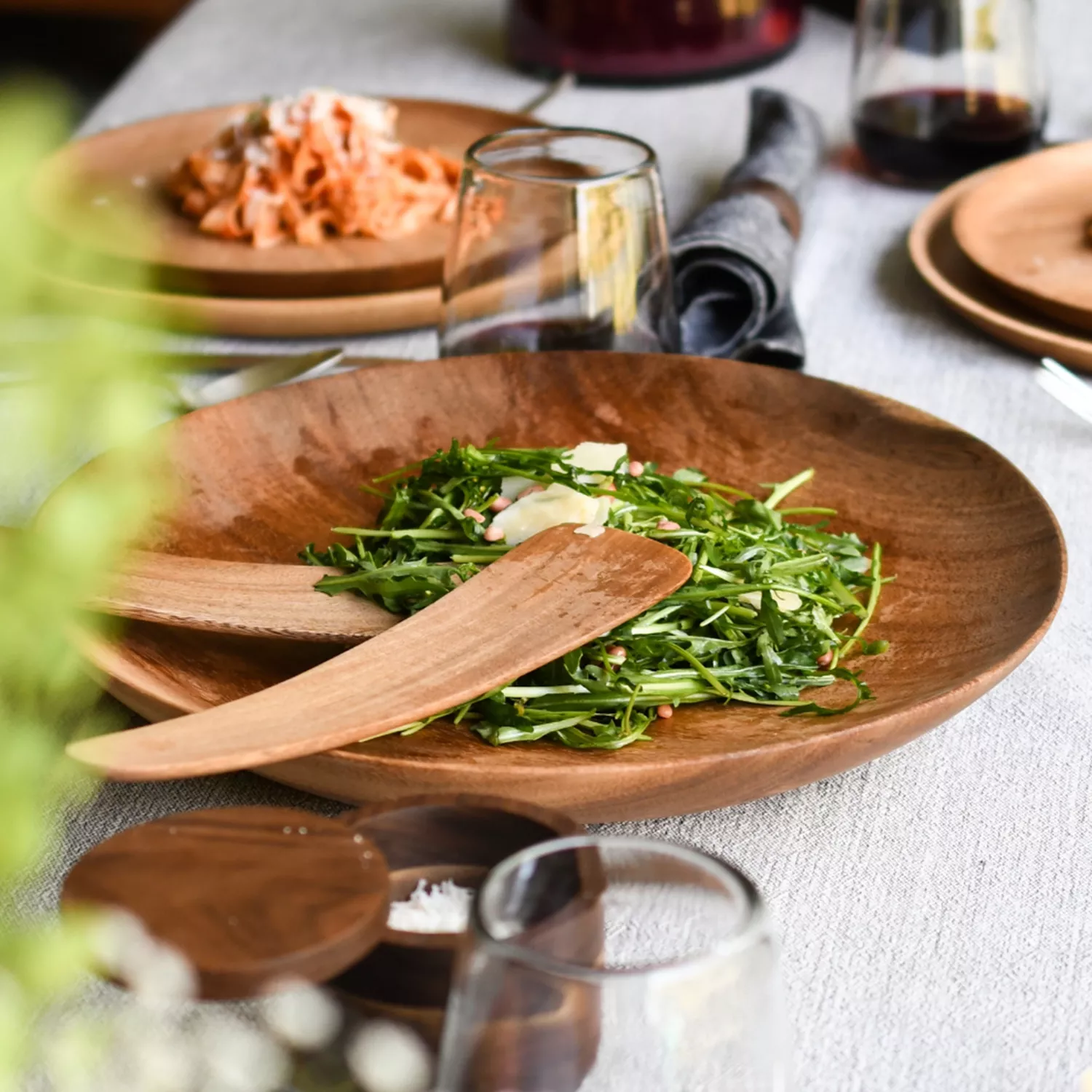 Chechen Wood Design Shallow Salad Tray
