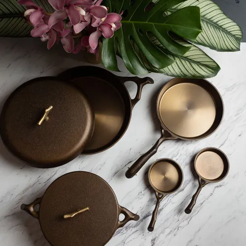 Nest Polished Cast Iron Braising Pan with Lid, 12"