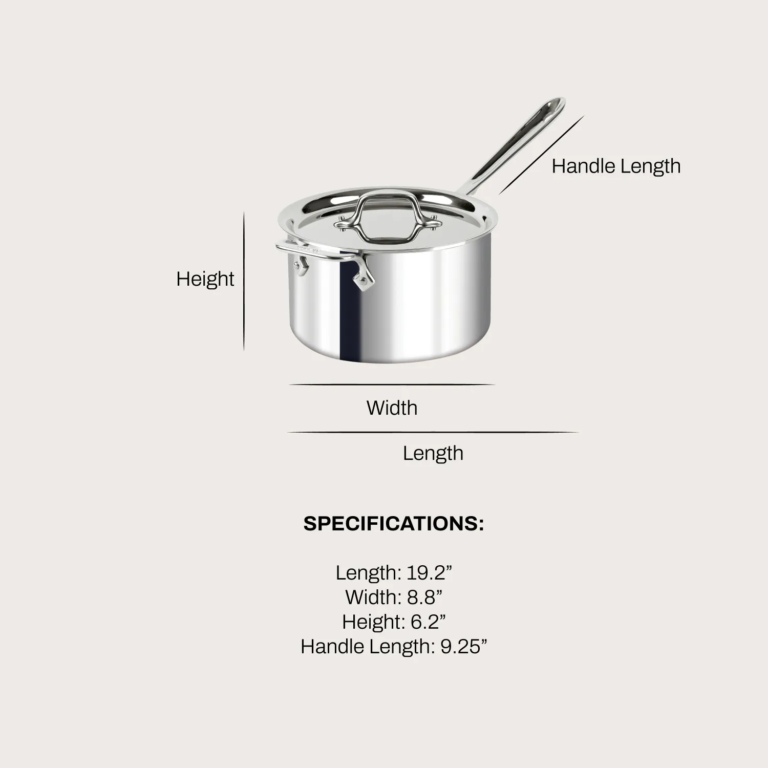 All-Clad D3 Stainless Steel Saucepan with Lid
