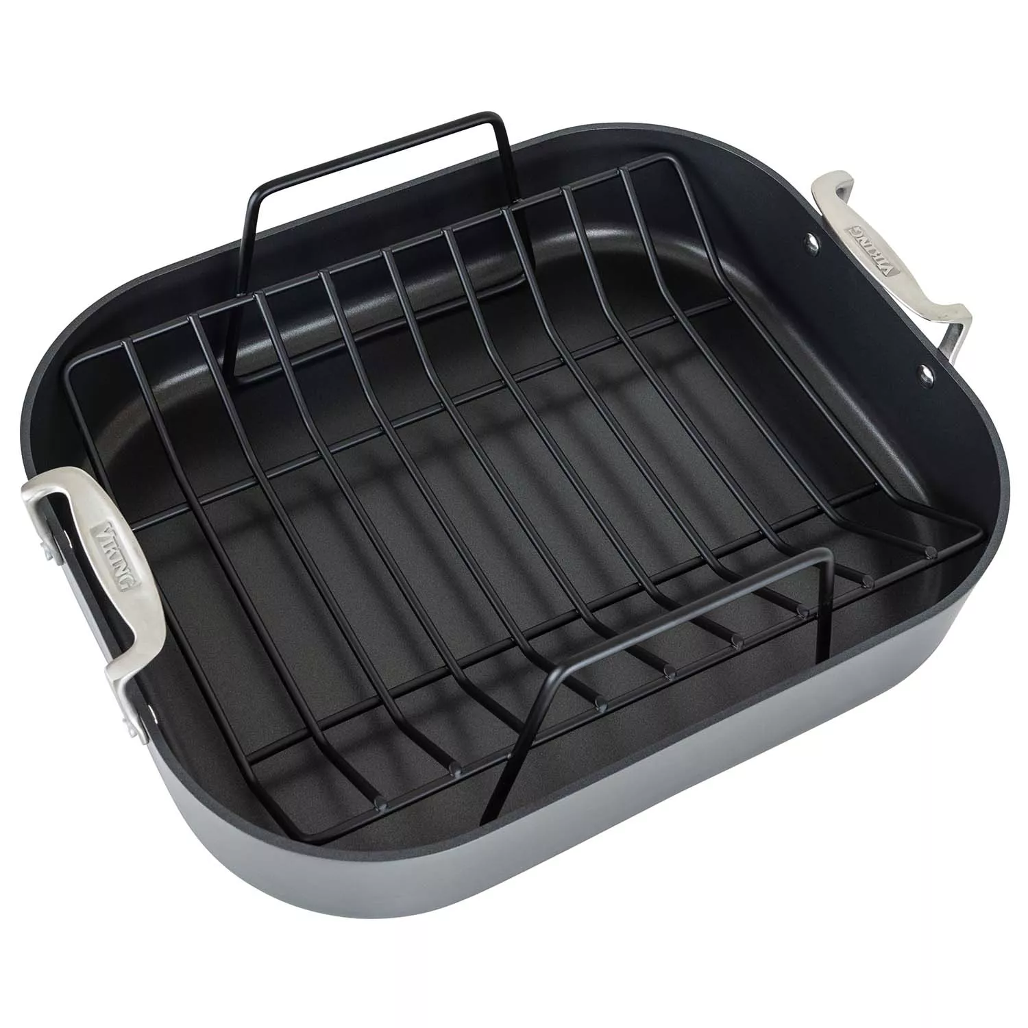 Viking Hard Anodized Roaster with Rack and Carving Set