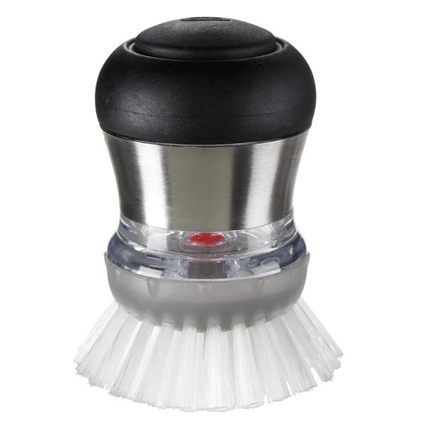 OXO SteeL Soap-Squirting Palm Brush