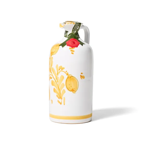 Frantoio Galantino Extra Virgin Lemon Olive Oil with Hand-Painted Ceramic Splatter Jug