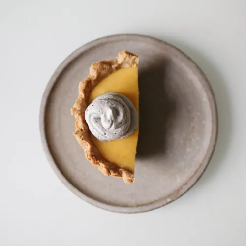 Yuzu Tart with Black Sesame Whipped Cream