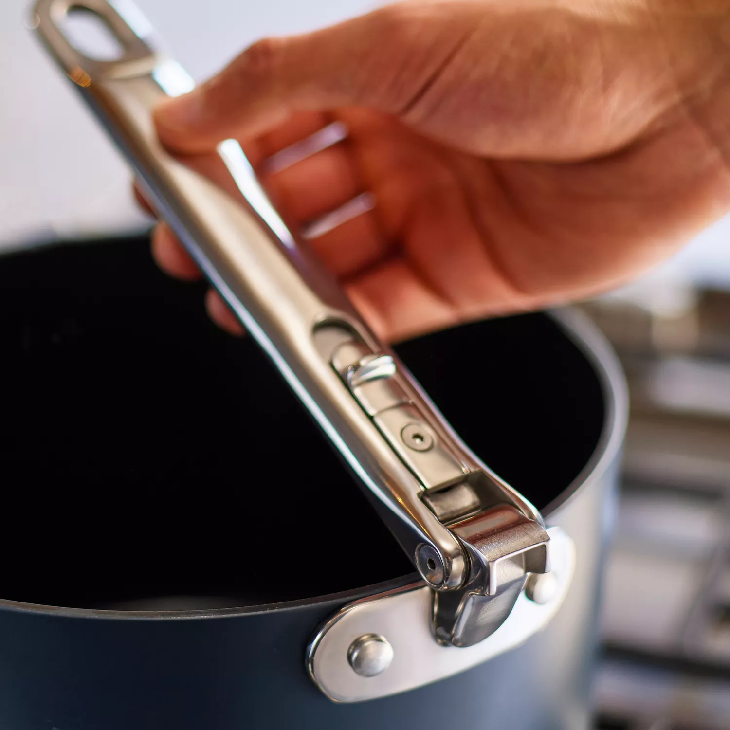 Joseph Joseph Space Ceramic Nonstick Saucepan with Folding Handle