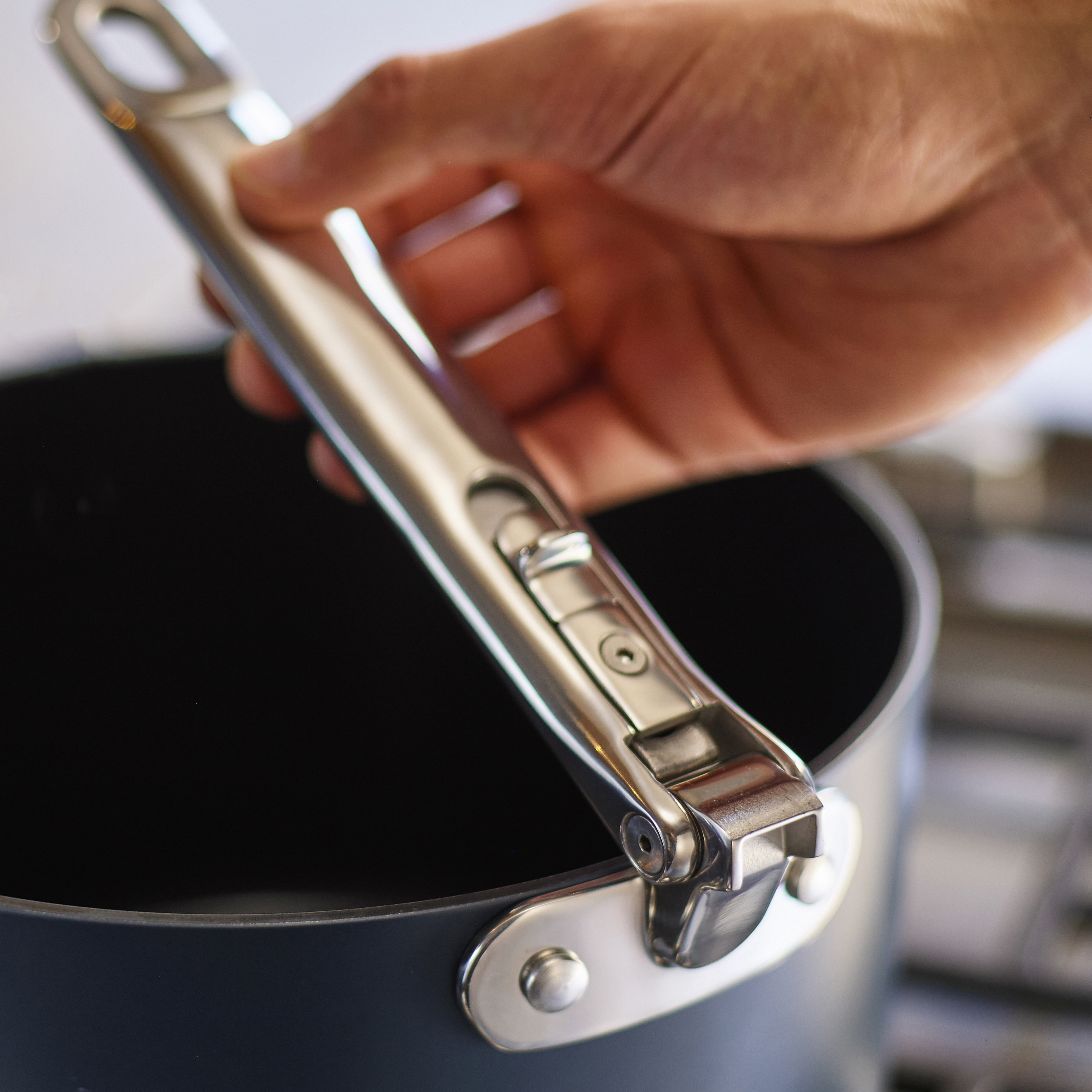 Joseph Joseph Space Ceramic Nonstick Saucepan with Folding Handle