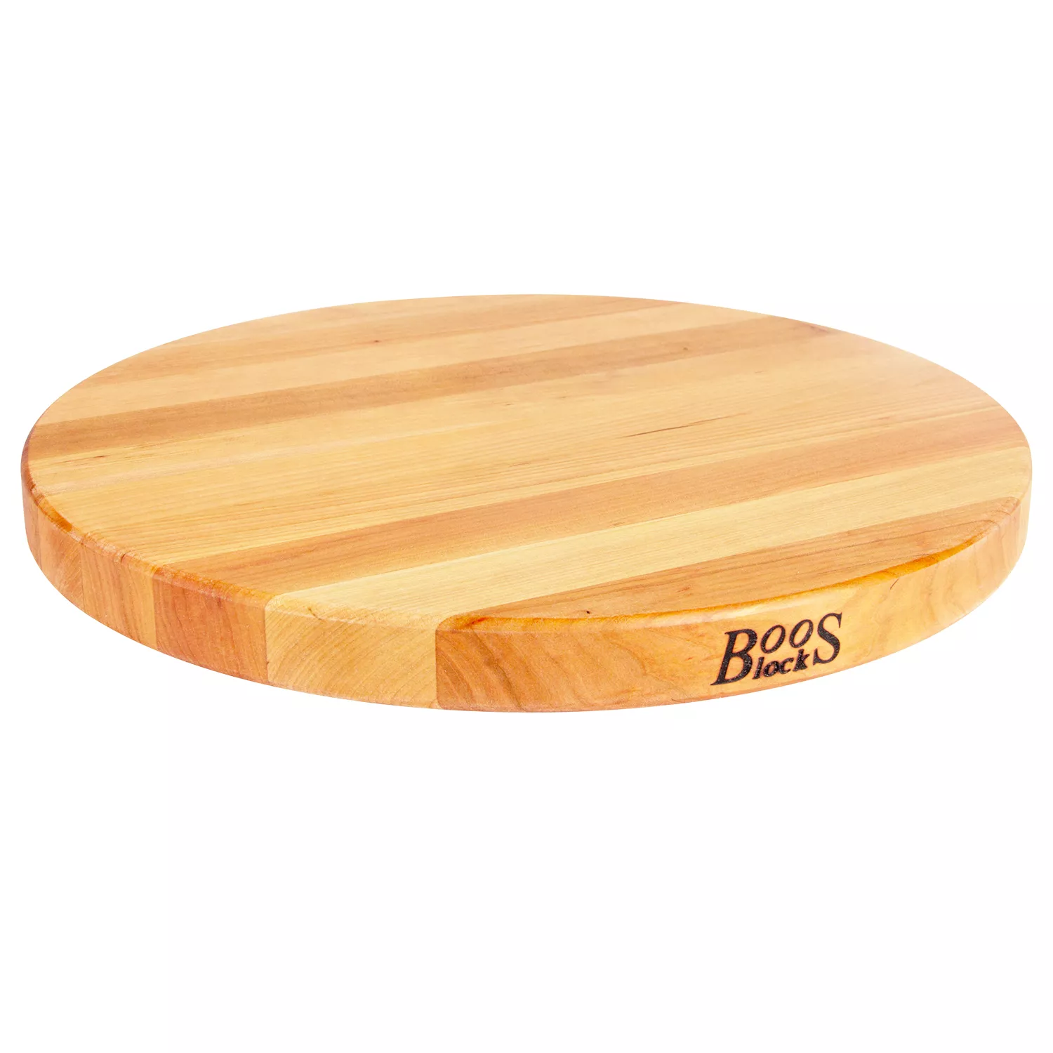 Maple Round Chopping Block with Metal Handles 3 Thick (Handle Boards)
