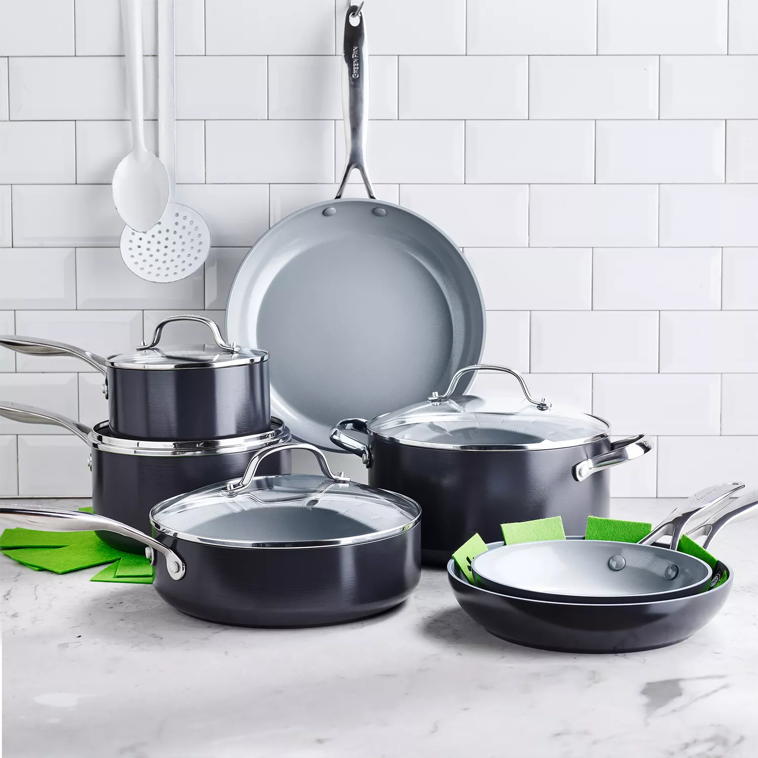 GreenPan Valencia Pro Ceramic Nonstick, Set of 10 + Bonus