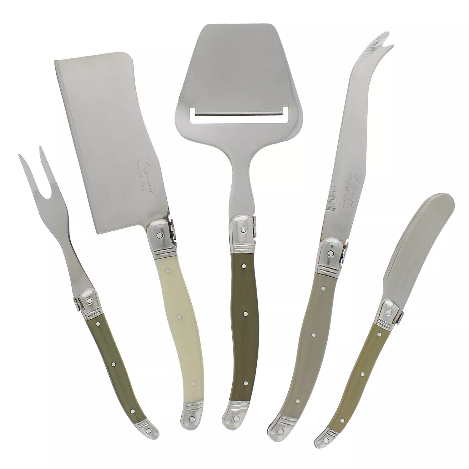 French Home 5-Piece Laguiole Cheese Knife, Fork and Slicer Set