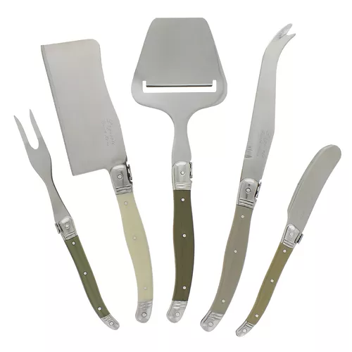 French Home 5-Piece Laguiole Cheese Knife, Fork and Slicer Set