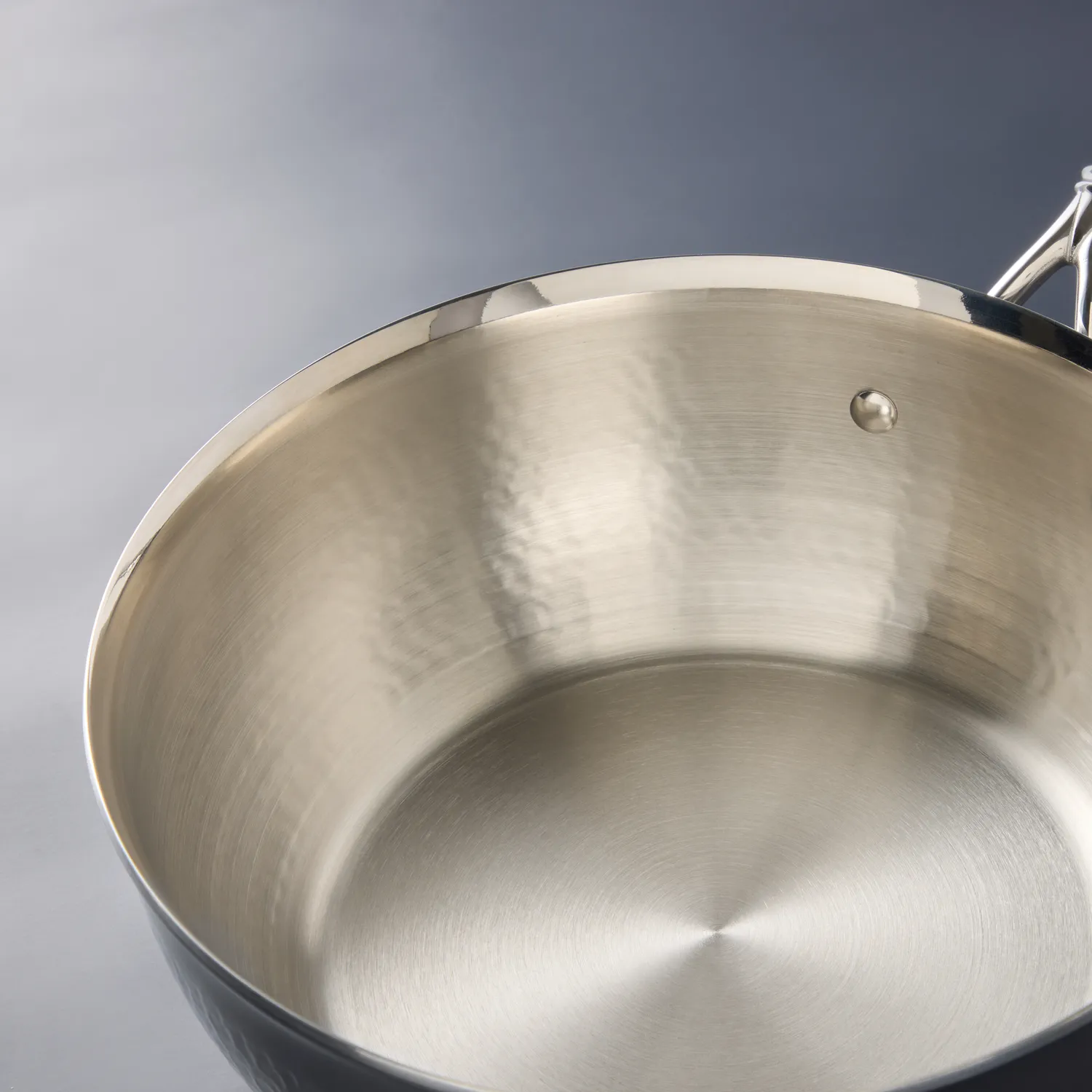 Ruffoni Opus Prima Hammered Stainless Steel Chef's Pan, 4 qt.