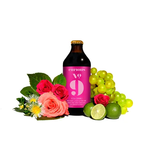 Curious Elixirs No. 9 Booze-Free Sparkling Rosé Cocktail
