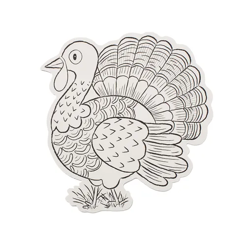 Sur La Table Thanksgiving Color-In Turkey Placemat, Set of 12