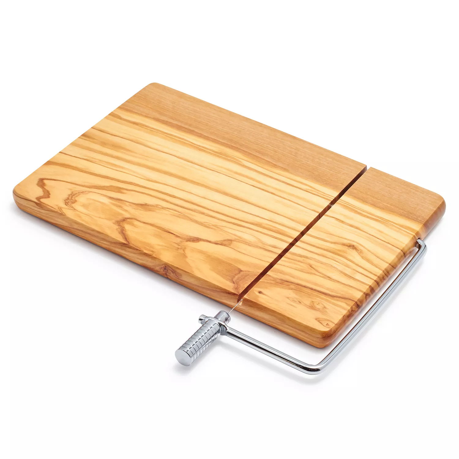 Olivewood Cheese Board with Built-In Slicer