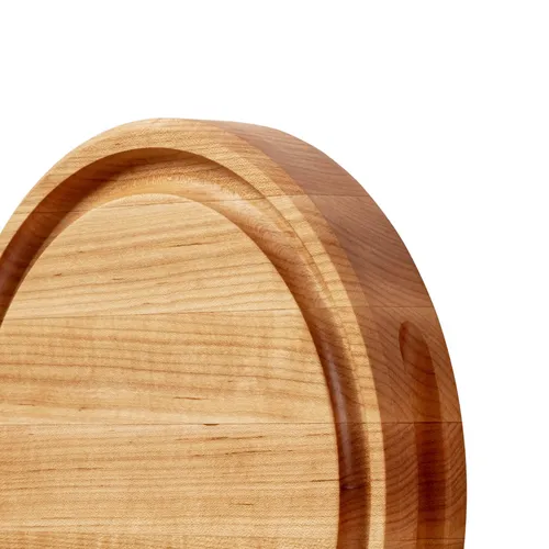 John Boos Maple Edge-Grain Round Cutting Board w/ Juice Groove, 12"