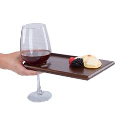 Picnic Time Rectangle Parawood Wine Appetizer Plates, Set of 4