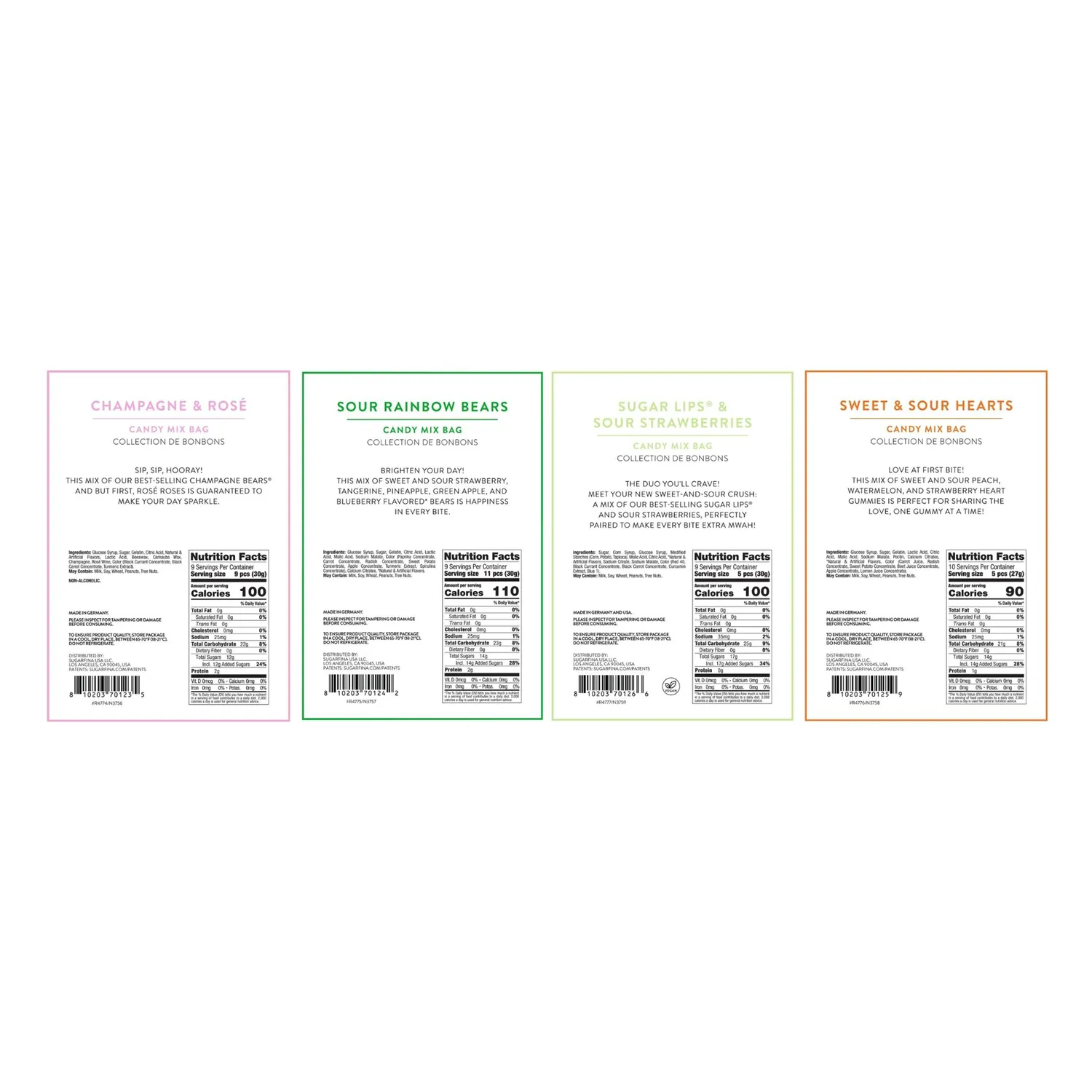 Sugarfina Assorted Mixed Candy Bag, Set of 4