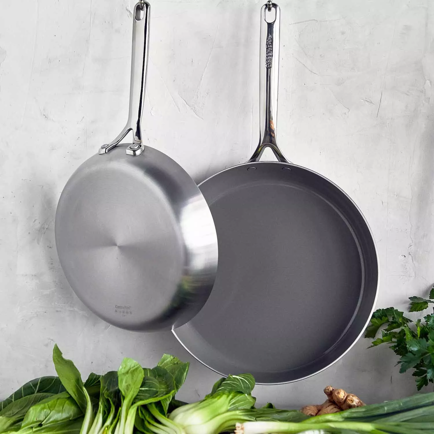 GreenPan GP5 Stainless Steel Skillet Set, 10" & 12"