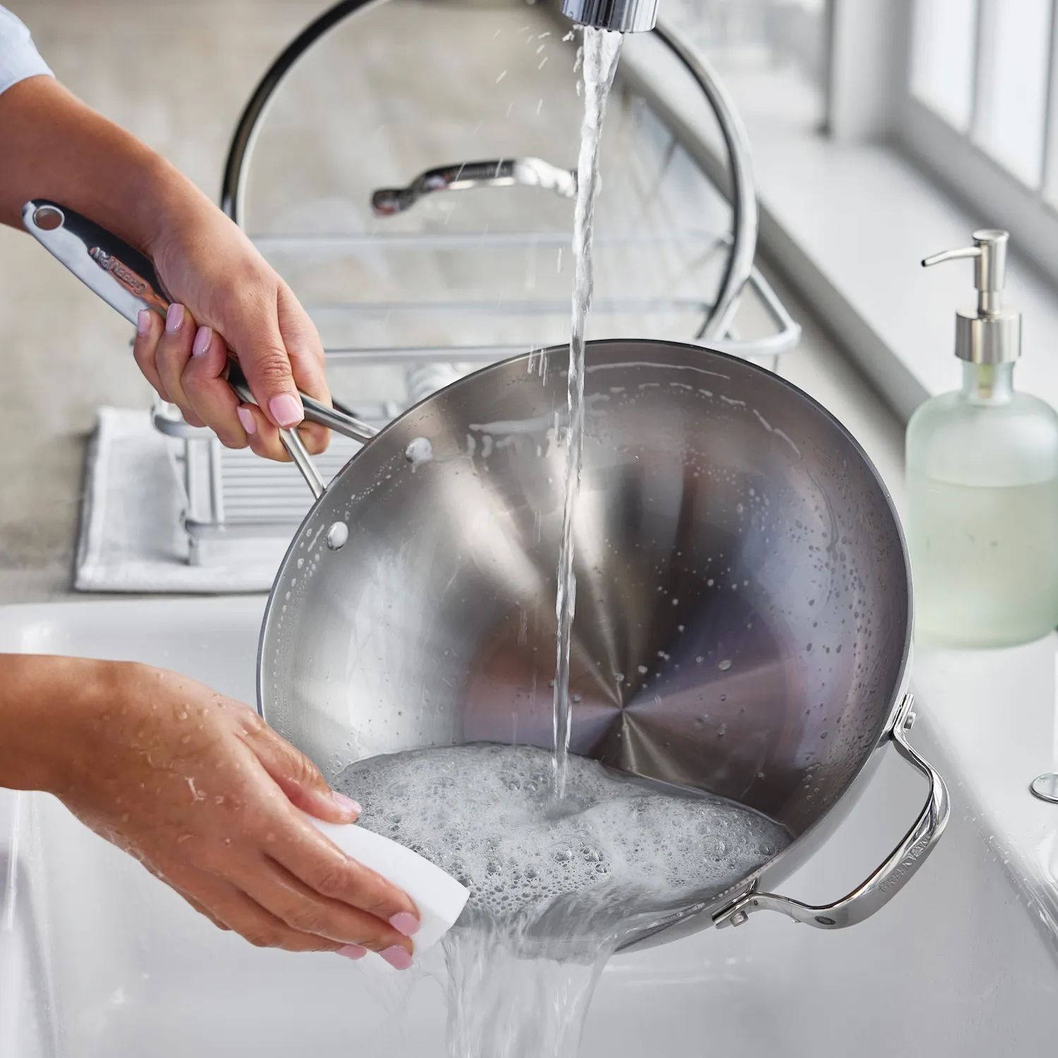 GreenPan Valencia Pro 3-Ply Stainless Steel Wok with Lid, 12" 