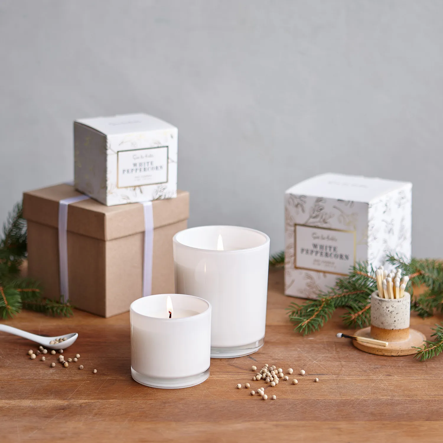 Sur La Table White Peppercorn Candle