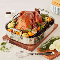All-Clad Stainless Steel Roasting Pan with Nonstick Rack and Bonus Whisk