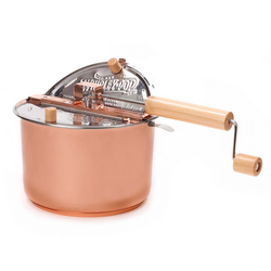 Copper Plated Stainless Steel Whirley Pop with Farm Fresh Popcorn