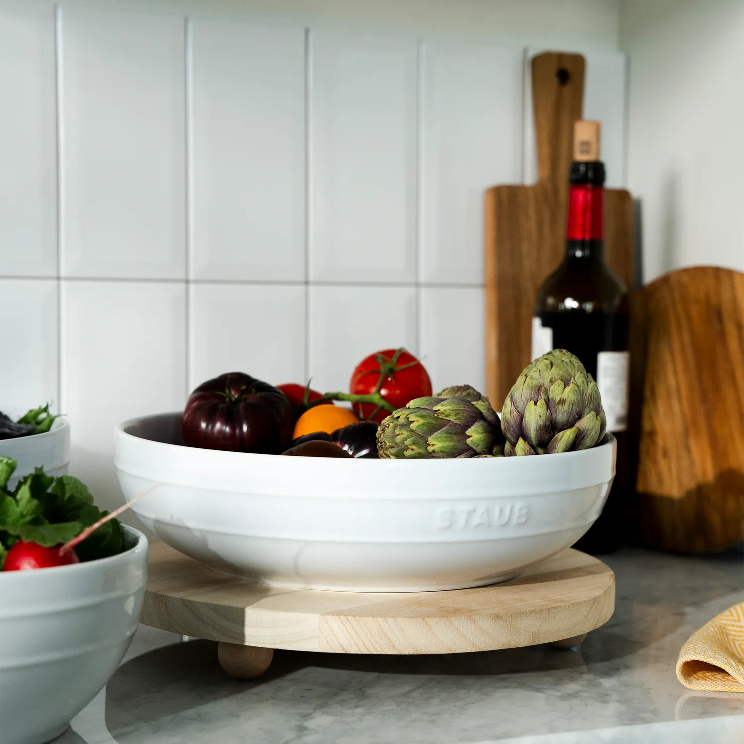 Staub Ceramic Shallow Serving Bowl, 11"