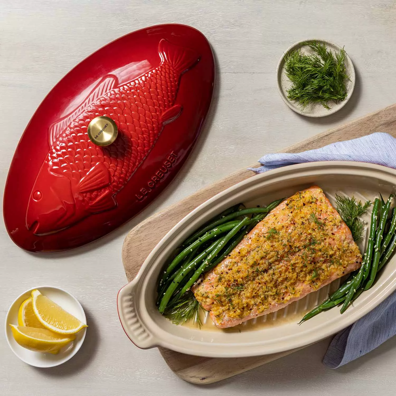 Le Creuset Oval Fish Baker with Lid Sur La Table